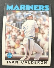 1986 Topps Ivan Calderon Baseball Rookie Card (RC) #382 Mariners OF-1B O/C. rookie card picture
