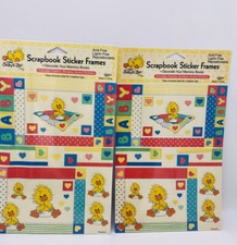 2 Vintage Little Suzy's Zoo Susan Spafford Scrapbook Baby Sticker Frames NOS