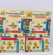 2 Vintage Little Suzy's Zoo Susan Spafford Scrapbook Baby Sticker Frames NOS