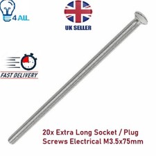 M3.5x75mm Electrical Plug Screws/ Extra Long Socket - 20 units