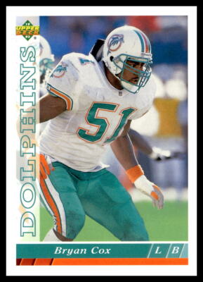 US盤BABYL サインカード付 MOA-L ver. 1993 Upper Deck #347 Bryan Cox Miami Dolphins Football Card | eBay