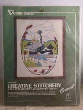 Vogart 2311 "Duck Pond" Crewel Creative Stitchery Kit Size 8" x 10" Date 1982