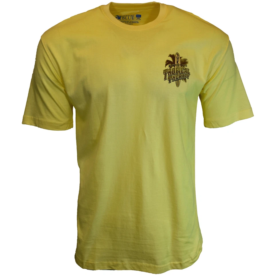 Men's T-Shirt Tropical Therapy Kickback Territory NEWPORT BLUE Yellow M L XL 2XL - Image 2 of 4