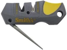 Smiths Edge Pocket Knife Sharpener Tapered Diamond Rod Carbide Blades Lanyard