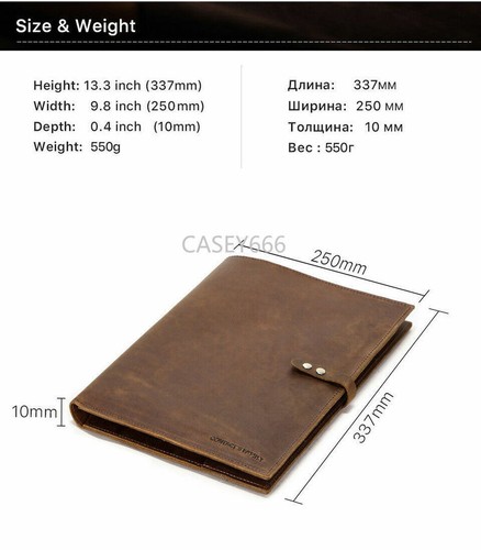 2024 iPad Pro 12.9" Leather Case Handmade Genuine Leather Folio Smart Cover - Picture 11 of 12