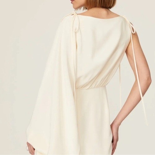 Alexis Wesley Kleid Creme Seide REVOLVE Einarm Drapiert Mini Größe Large - Bild 3 von 11