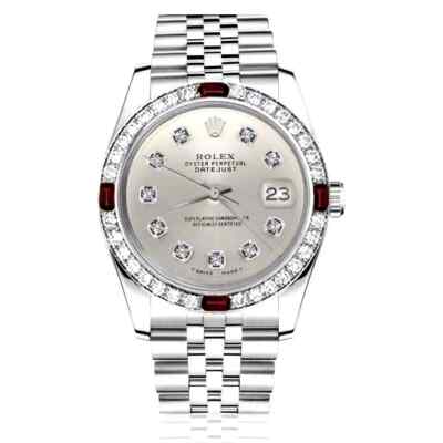 Rolex Datejust 31 mm Silver Diamond Accent Dial Steel Watch  display picture 3