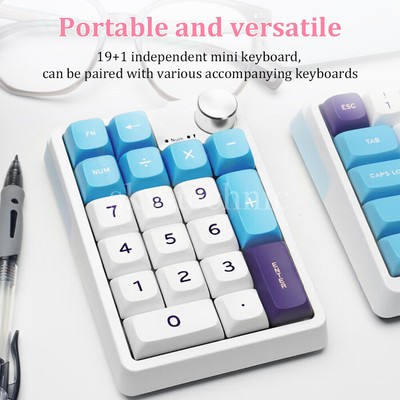 19Keys Wireless Number Pad Numeric Keypad Mechanical Keyboard with RGB Backlight