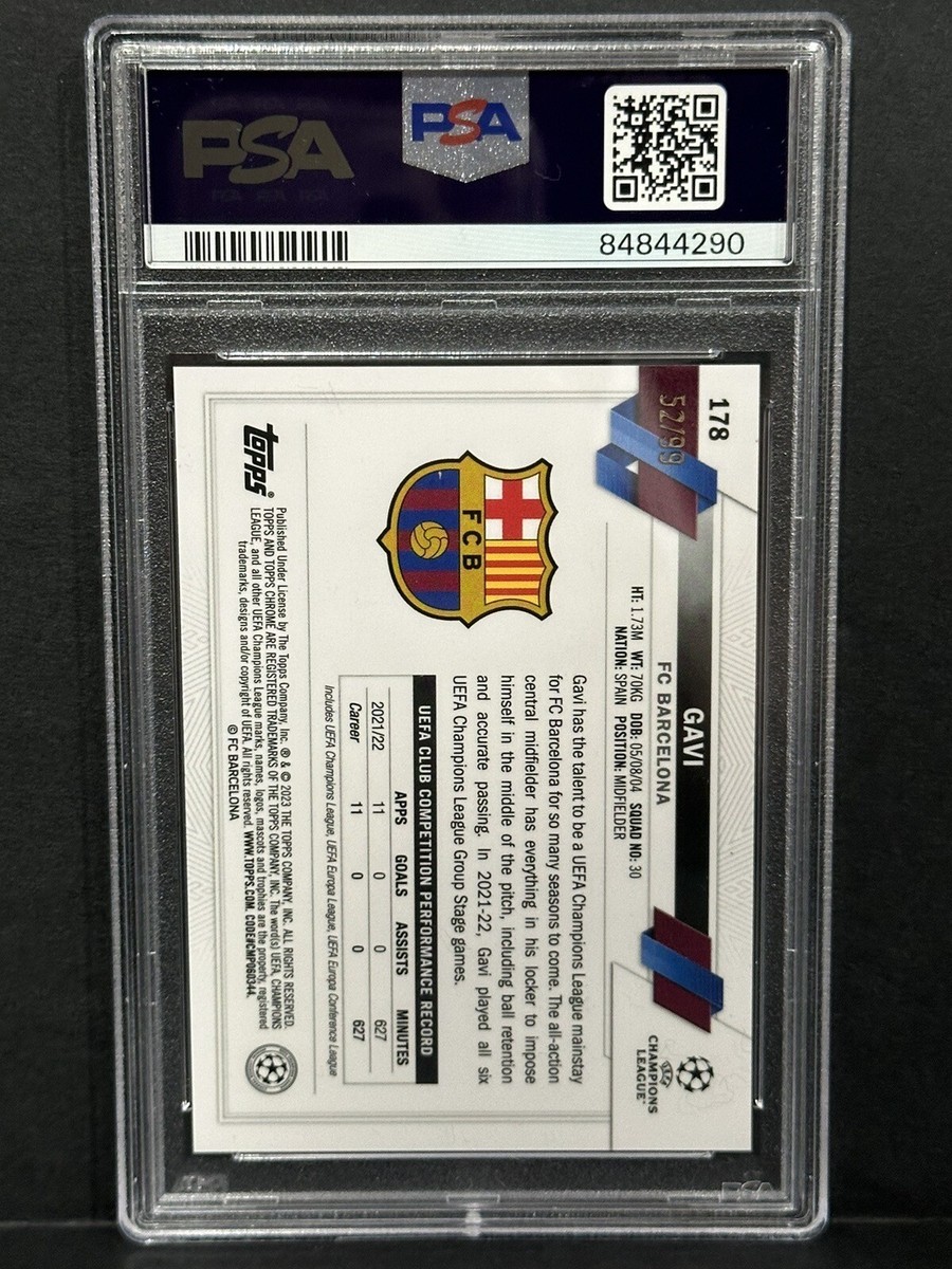 2022-23 Topps Sapphire UCL Barcelona Gavi Image Variation Yellow