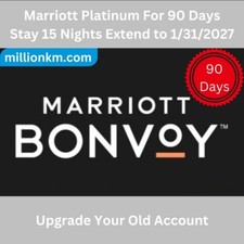 Marriott Platinum Status Upgrade: 90 Days + Extendable, 20+ Yr Trusted Seller