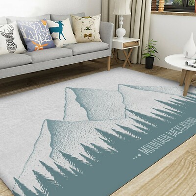 3D Snow Mountain Trees NAO2861 Game Rug Mat Elegant Photo Carpet Mat Fay