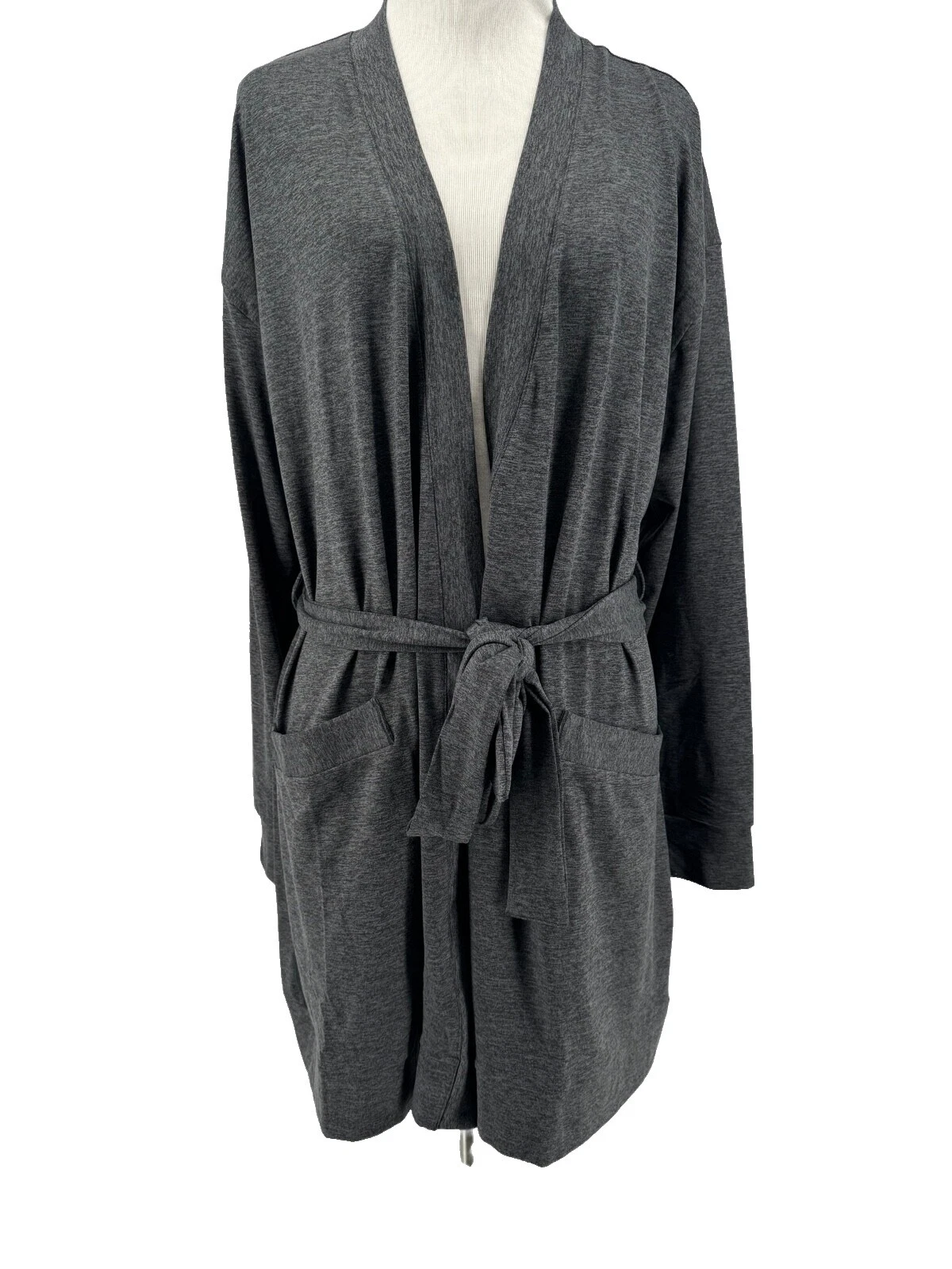 Pijamas y batas Kimono Sólido Negro para Mujeres