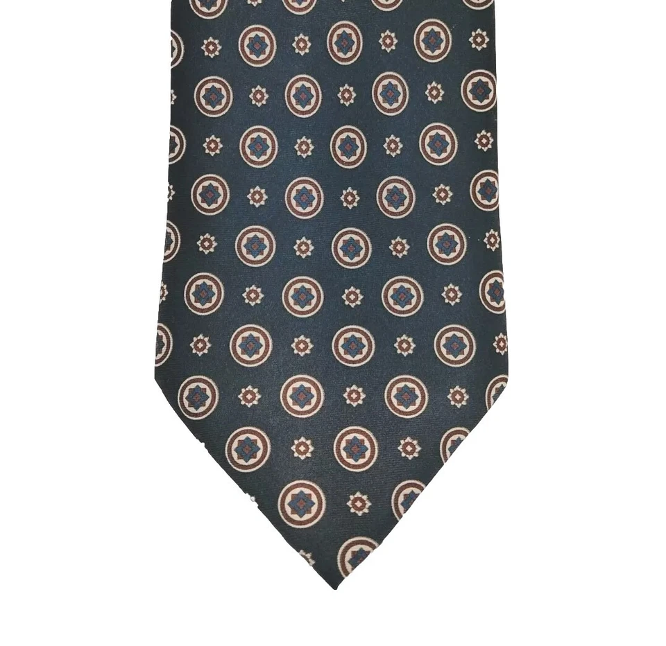 Corbata de seda Stanley Blacker patrón geométrico Foto 2 de 4