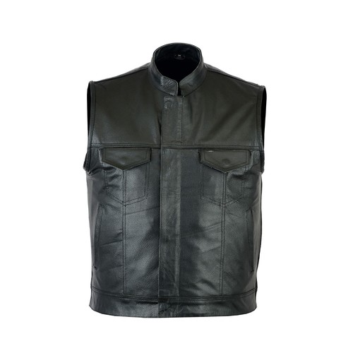 Gilet moto club nuovo stile SOA uomo vera pelle biker moda - Foto 3 di 30
