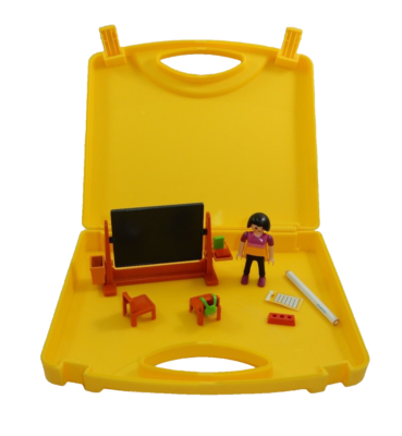Playmobil City Life School Teacher #5971 W/ Carrying Case INCOMPLETE
