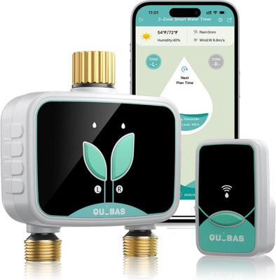 Smart Wifi Water Timer for Garden Hose, 2 Zone Brass Sprinkler Timer with App Co