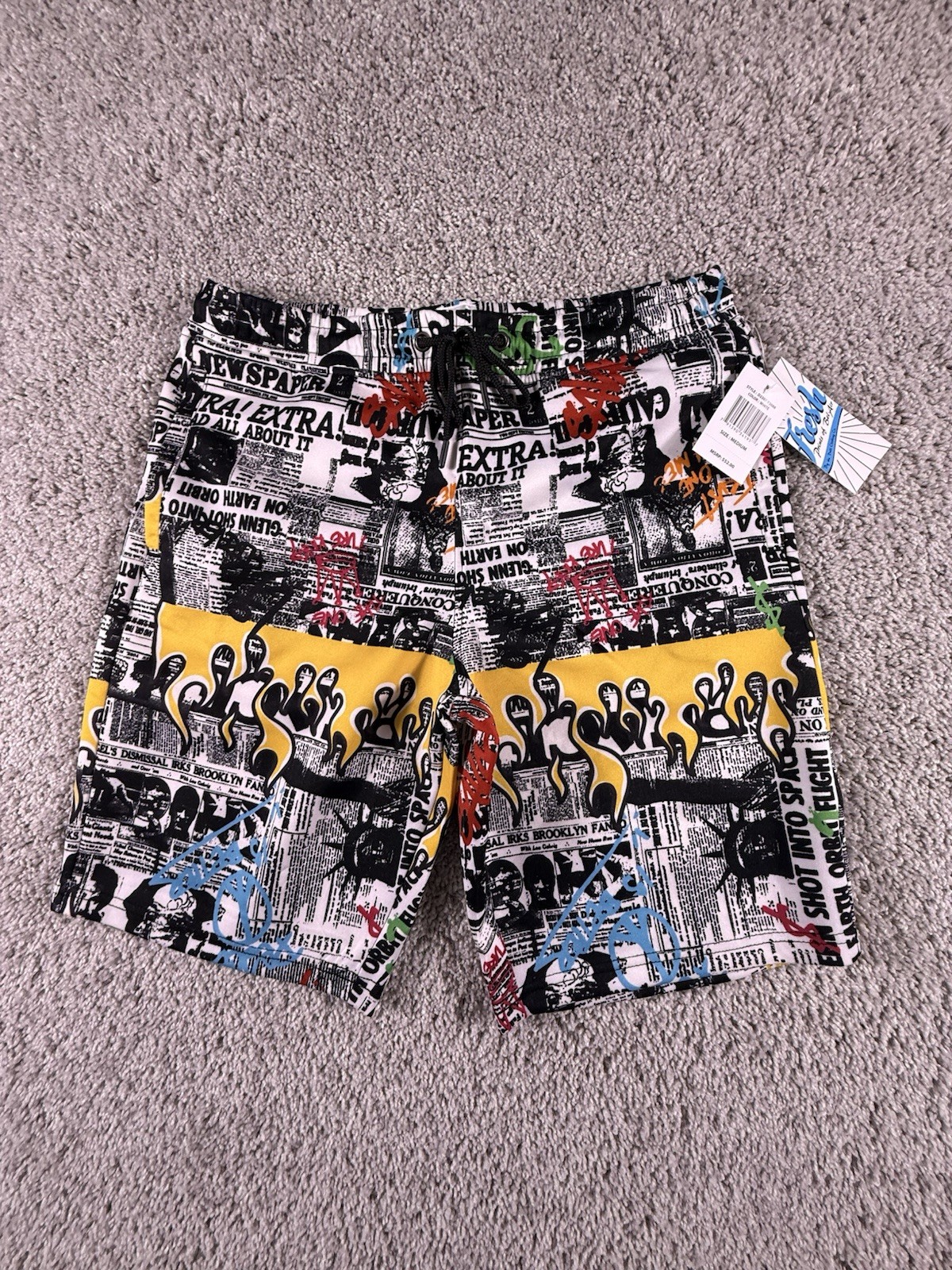 NWT Fresh Prints Of Bel Air Men’s Shorts Urban Wear Size Medium Graffiti