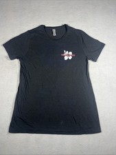 Trader Joe s Dark Grey Short Sleeve T-Shirt Large Hibiscus Logo Women s