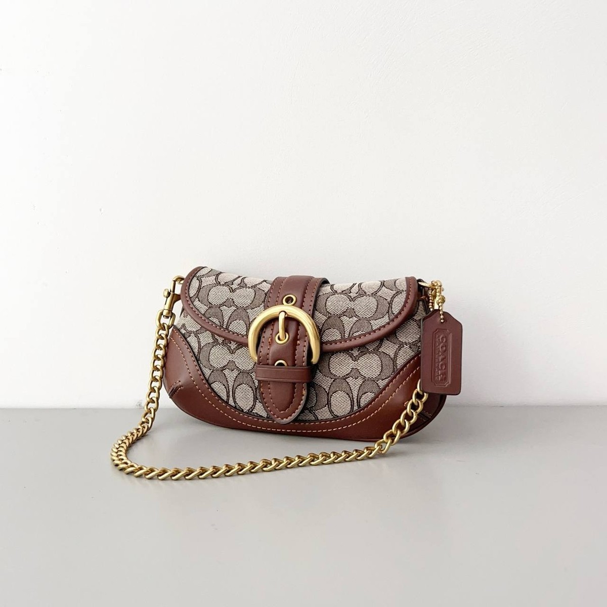 COACH Soho Bag 25 In Signature Jacquard Oak Maple CAN45 Outlet NEW