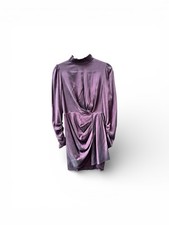 Zimmerman Espionage Deep Burgundy Silk Draped Mini Dress Size 1 Originally $650