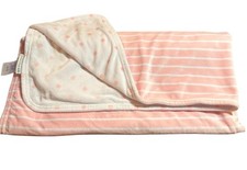 Pottery Barn Kids Pink  White Polka Dots Sripes Soft Plush Baby Blanket 30x40