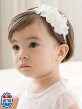 ICKEYOU Baby Girl Lace Headbands with BowKnot Flowers Christening Baptism Hea