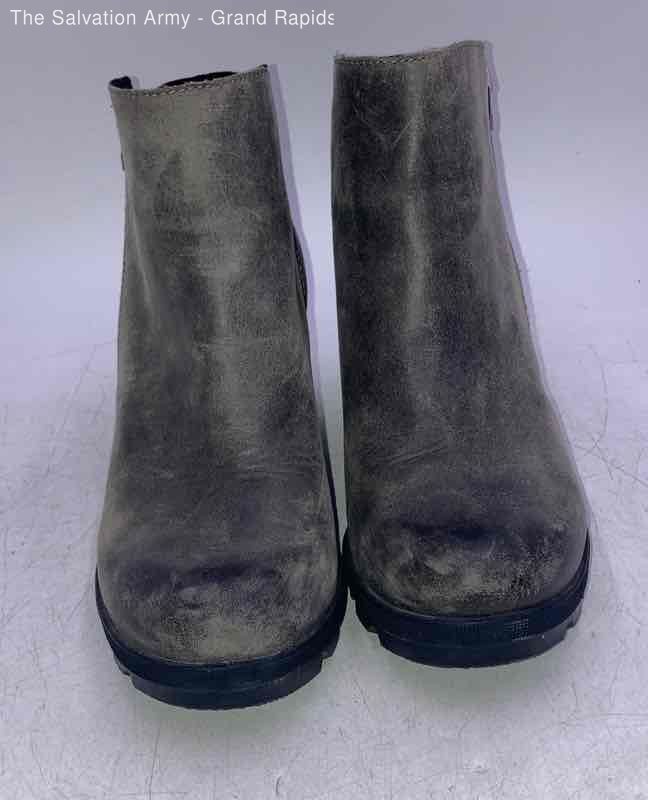 Sorel Womens Joan Of Arctic II NL3364-052 Gray Side Zip Ankle Booties Size 8