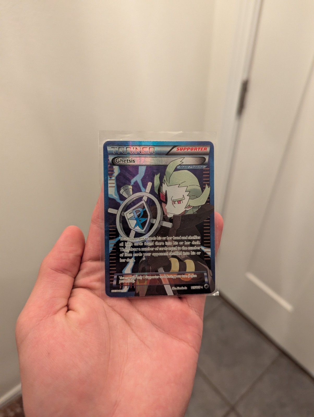 Pokemon Ghetsis Team Plasma Full Art Holo Card 115/116 Plasma Freeze
