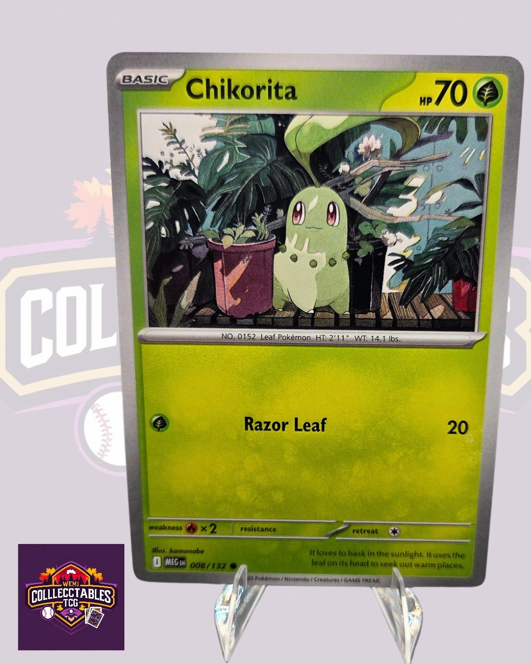 Chikorita 008/132 Me01: Mega Evolution Regular Free Shipping NM Pokemon TCG