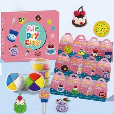 Dry Clay Kit - Cakes Themed,12 Desserts DIY Molding Clay Art Crafts Set for G...