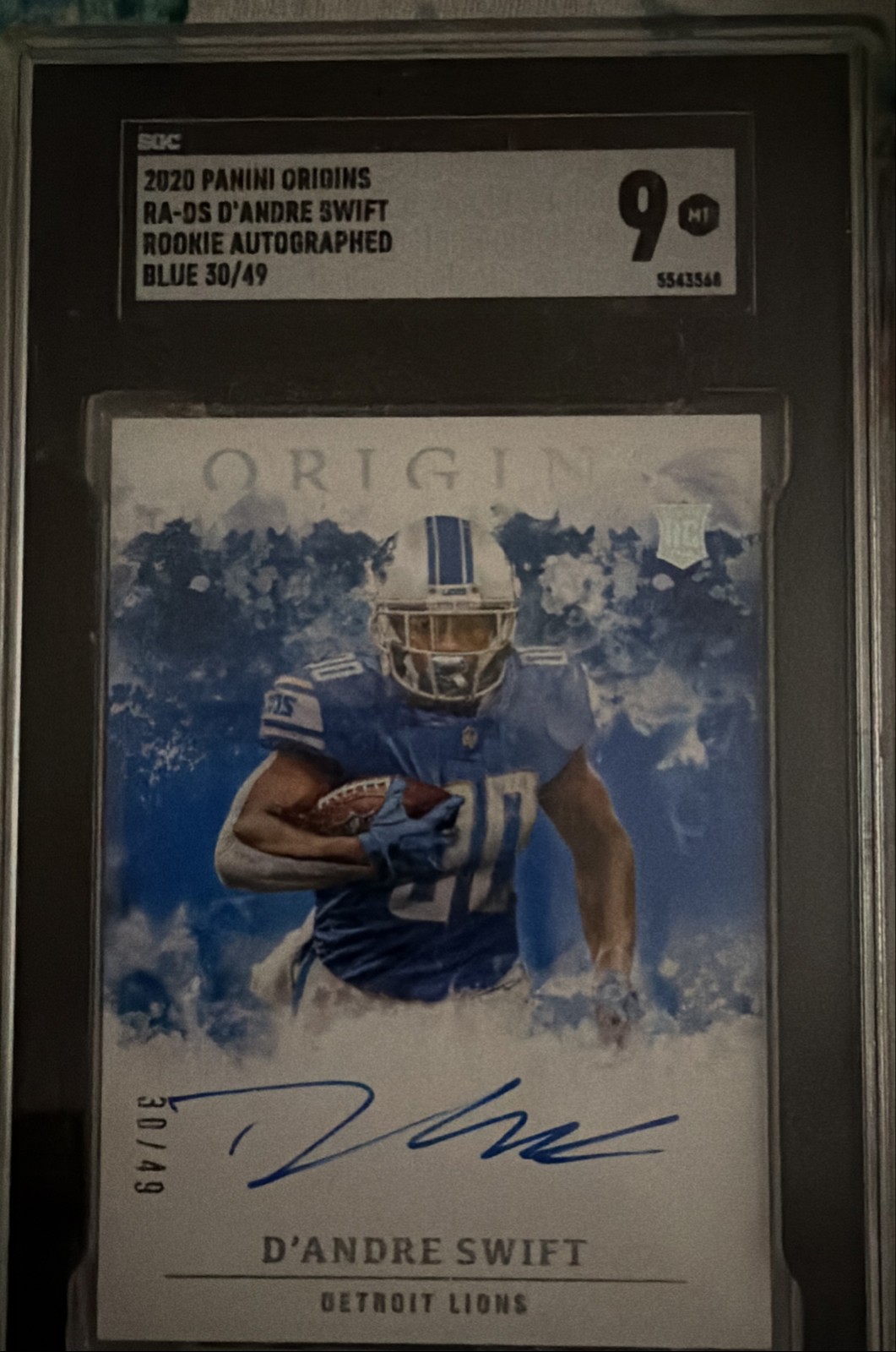 2020 Panini Origins - Rookie Autographs D'Andre Swift #RA-DS Blue /49 (AU, RC)