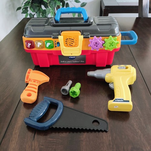 VTech Drill & Learn Toolbox Pro Tool Set w/ Drill, Saw & Accessories