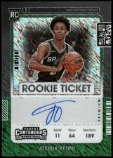 2021-22 Panini Contenders #112 Joshua Primo Rookie Ticket Premium Green Shimmer