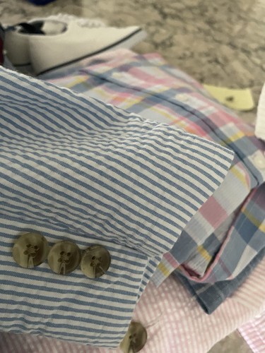 Janie and Jack boy’s sport coat size 10 blue and white pinstripe new with tags