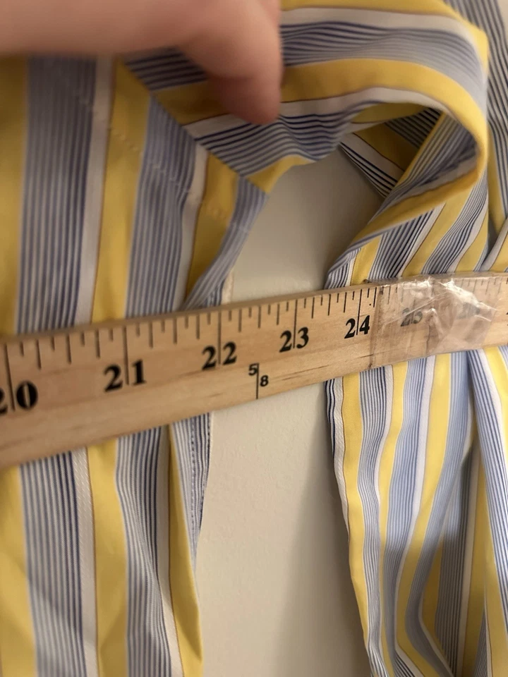 Report Collect Men’s Yellow/Blue striped Button Up Size L - Image 4 of 4