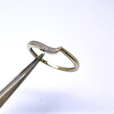 9ct Gold Diamond Ring Size M 9k Yellow Gold Hallmarked Cross Over Twist Band