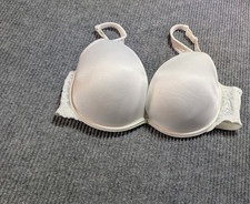 Cacique Lane Bryant Plunge Underwire T-Shirt Bra White 40D Padded Full Coverage