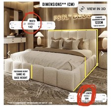 Luxury Double Ottoman Storage Bed - Cream Colour - Collection E12