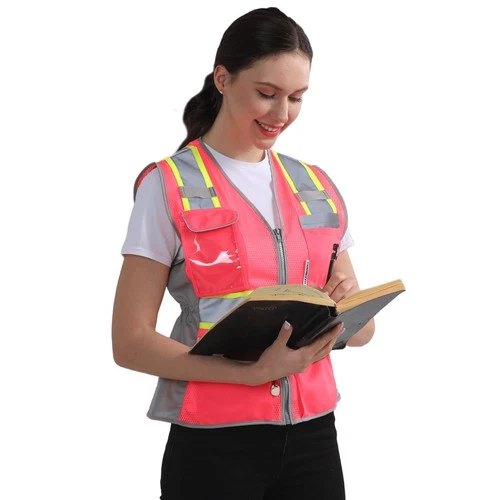 HYCOPROT Safety Vest for Women Mesh Reflective Lady High Visibility Construct... image 9