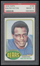 1976 TOPPS #148 WALTER PAYTON PSA 8 Hall of Fame Rookie Card. rookie card picture
