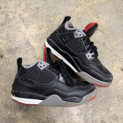 #ad Nike Air Jordan 4 Retro Bred Reimagined PS BQ7669 006 Kids Size 11C $24.99