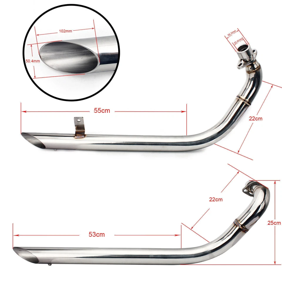 Tubos de escape y silenciadores CORTE DE BARRA COMPLETO para Yamaha Virago XV535 XV400 1987-2004 Foto 2 de 4