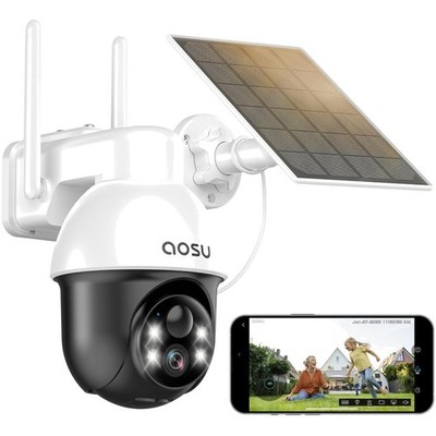Solar Überwachungskamera, 2K HD, 360° Bewegung, Nachtfarbe, Akku, Wetterfest