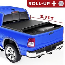 5.7ft Roll Up Tonneau Truck Bed Cover For 2009-2025 Dodge Ram 1500 Waterproof
