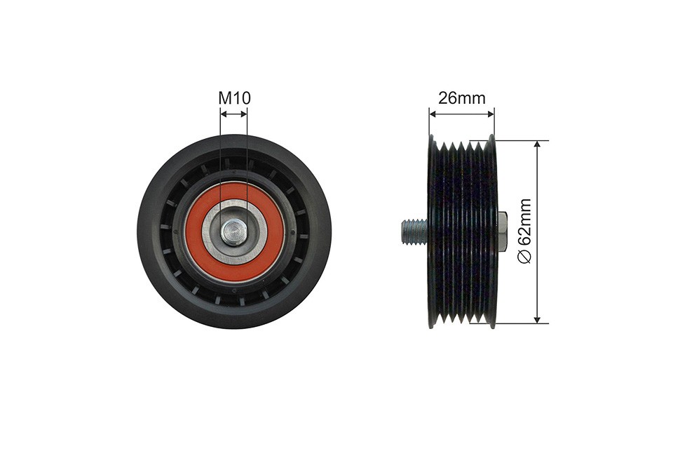 2x ✅Fits NTY RNK-AU-061 V-RIBBED BELT PULLEY IDLER ⭐UK Seller⭐ - Image 9