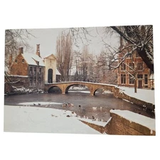 Postcard Brugge Entrance To The Princely Beguinage Belgium Chrome Unposted