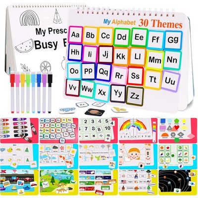 Engaging Busy Book for Kids: 30 Fun Themed Activities & 8 Markers Included