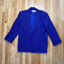 Vintage Evan-Picone Purple Wool Blazer Size 6 Union Made USA