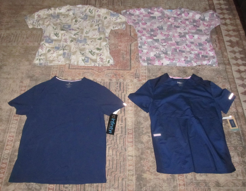 Cherokee H.Q. Infinity Blue NWT Scrub Tops Solid Medical Dental Lot Size M 1 L