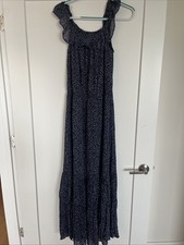 Ralph Lauren Denim And Supply Blue Floral Ruffle Tiered Maxi Dress Blue Size XL